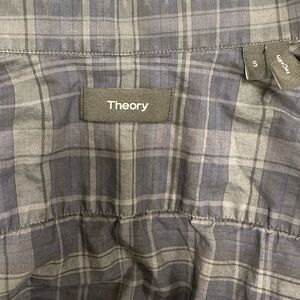 Theory Charcoal Checkered Shirt